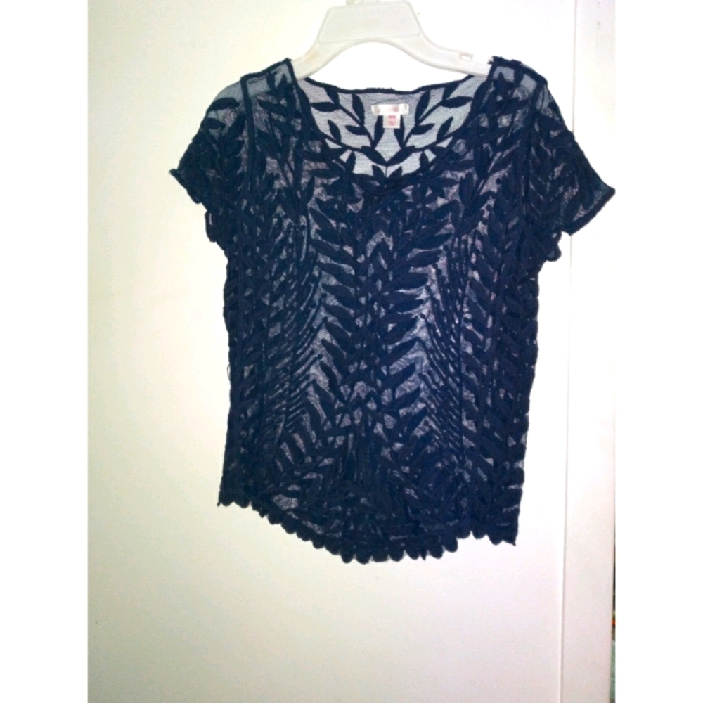 Sheer Navy Top